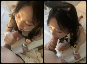 Thỏ con dâm đãng thích liếm dương vật to